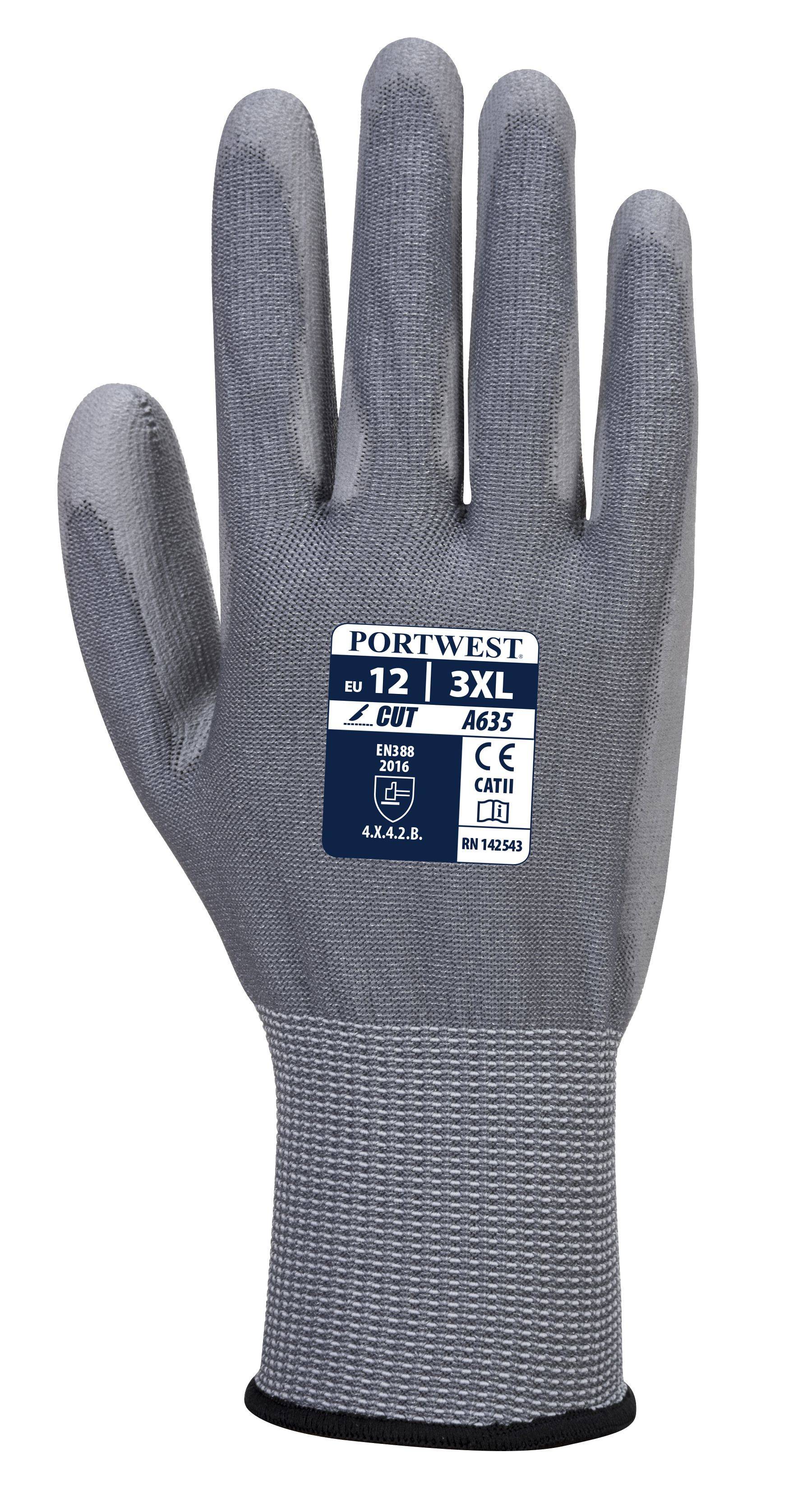 Portwest Cut B Eco-Cut Handschuh Farbe: Grau, Gr.: 8 (M)