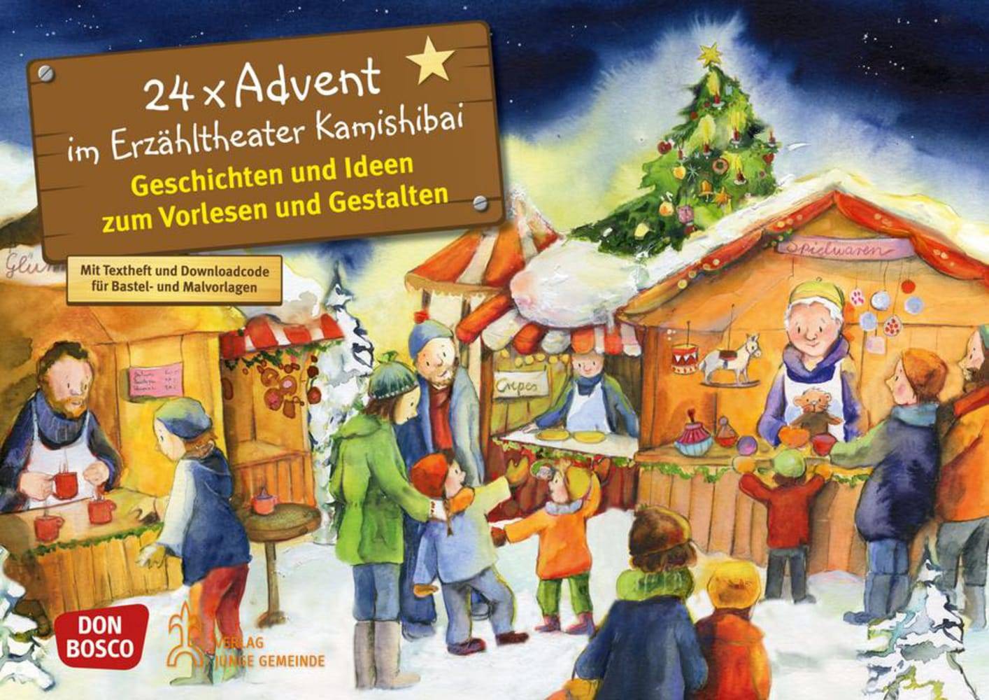 24 x Advent im Erzähltheater Kamishibai Geschichten und Ideen zum Vorlesen und Gestalten. Mit 24-seitigem Textheft und Downloadcode für Mal- und Bas