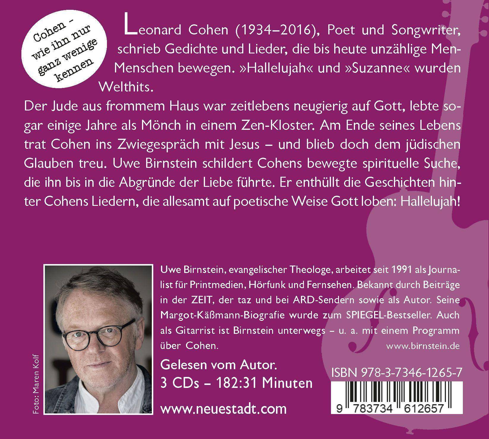 »Hallelujah«, Leonard Cohen!, 3 Audio-CD Wie Leonard Cohen Gott lobte, Jesus suchte und unsere Herzen berührt, Lesung. CD Standard Audio Format. Un