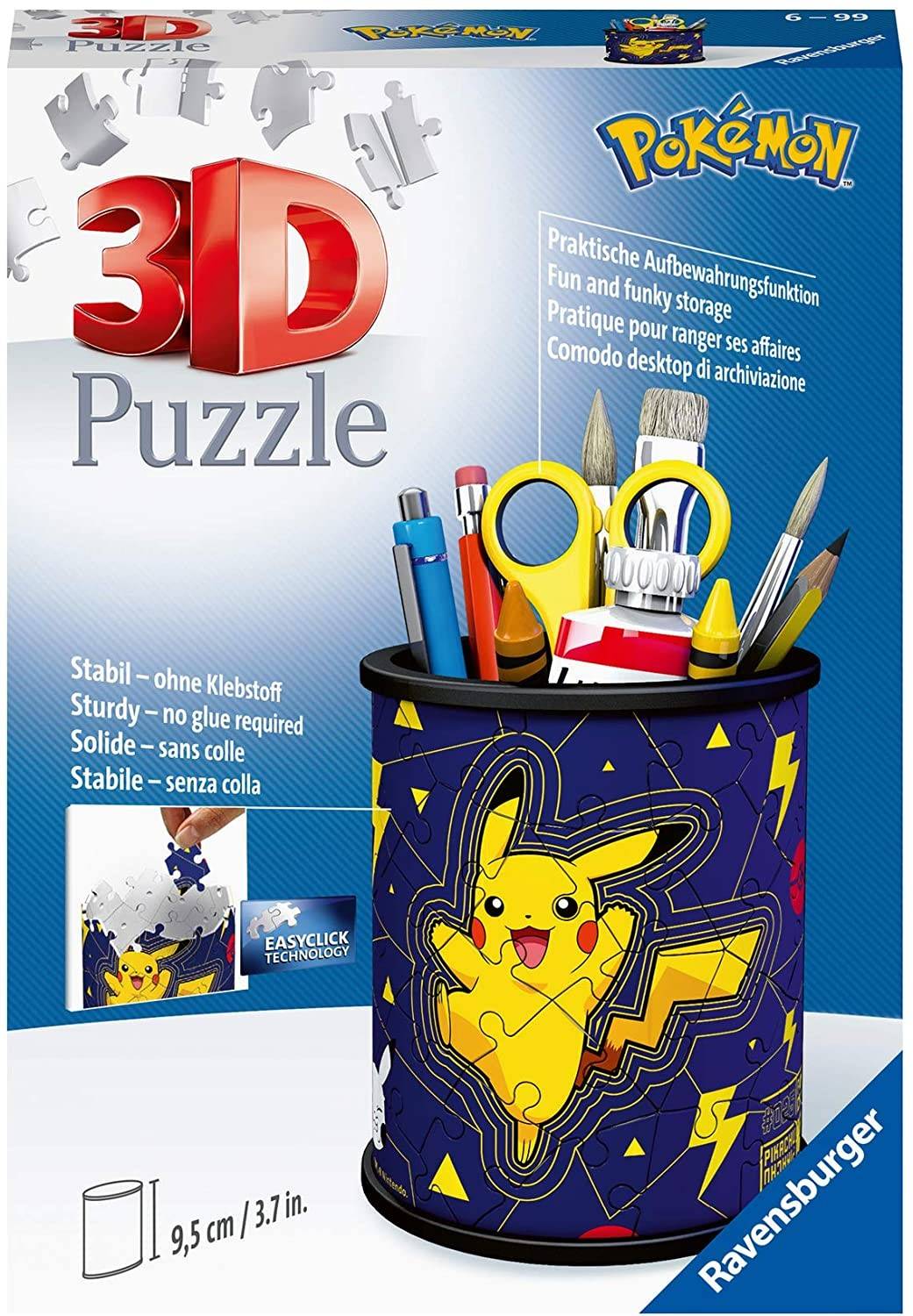 Ravensburger 11257 - Utensilo Pokemon Pikachu, 3D-Puzzle, 54 Teile Erlebe Puzzeln in der 3. Dimension