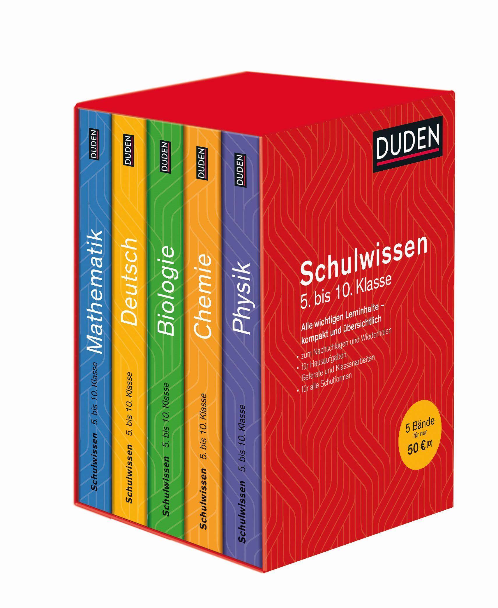 Duden Schulwissen 5. bis 10. Klasse, 5 Bde. Alle wichtigen Unterrichtsinhalte - kompakt und übersichtlich