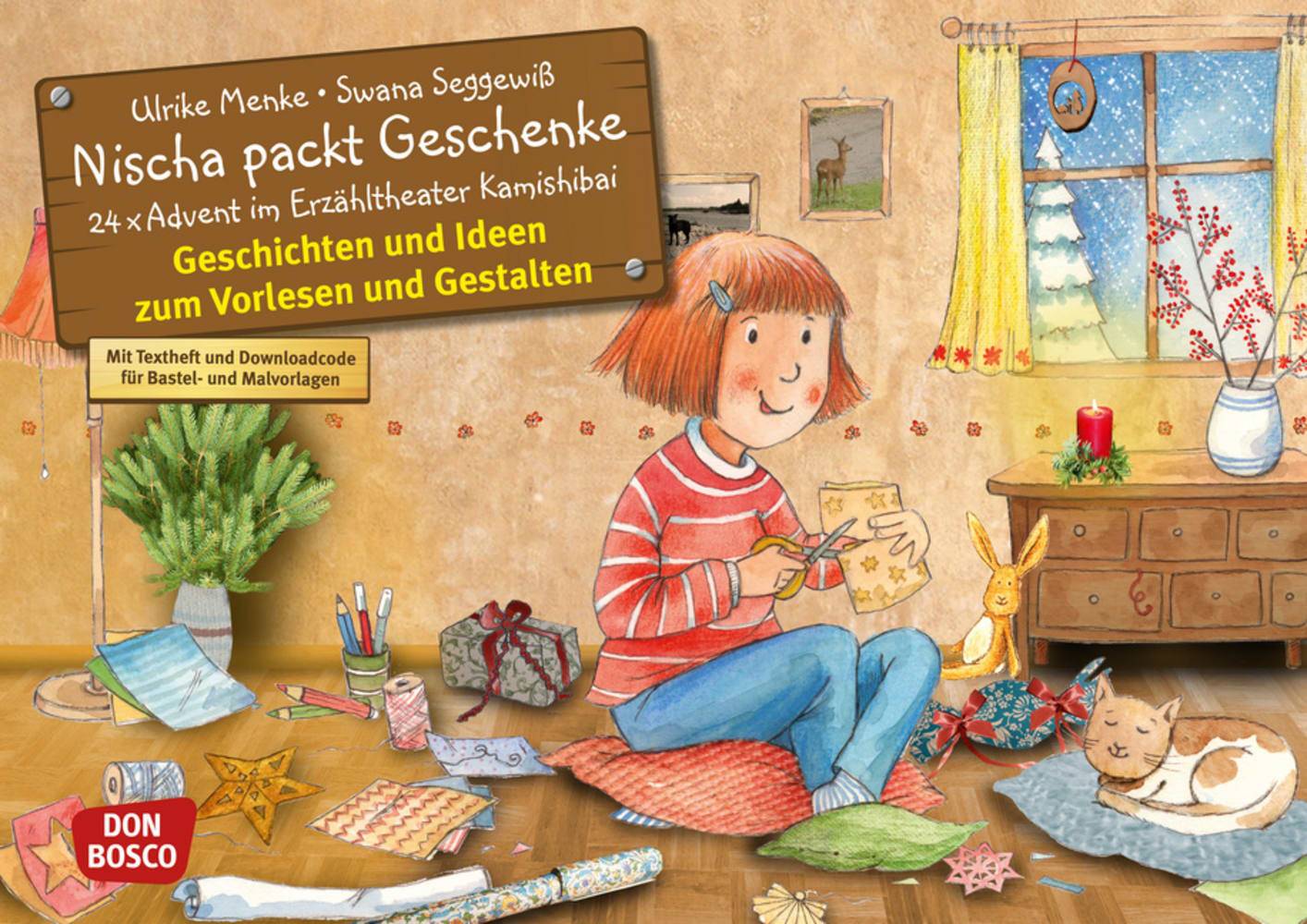 Nischa packt Geschenke. Adventskalender., mit 1 Beilage 24x Advent im Erzähltheater Kamishibai. Geschichten und Ideen zum Vorlesen und Gestalten