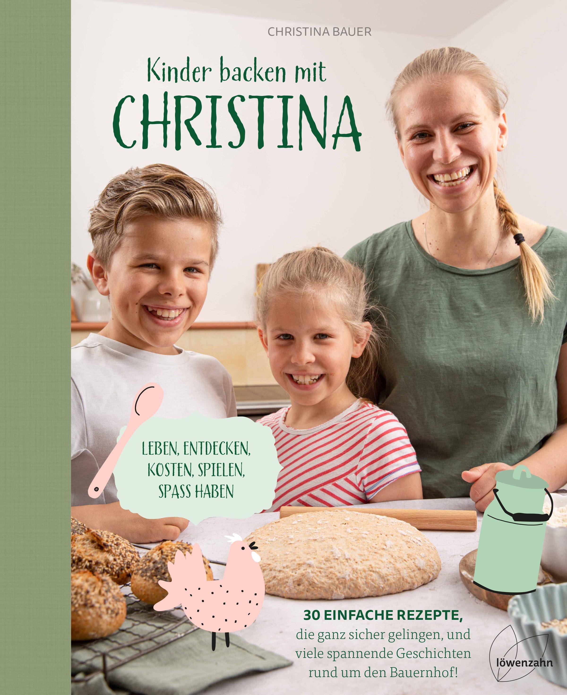 Kinder backen mit Christina Leben, entdecken, kosten, spielen, Spaß haben.
30 einfache Rezepte, die ganz sicher gelingen, und viele spannende Geschi
