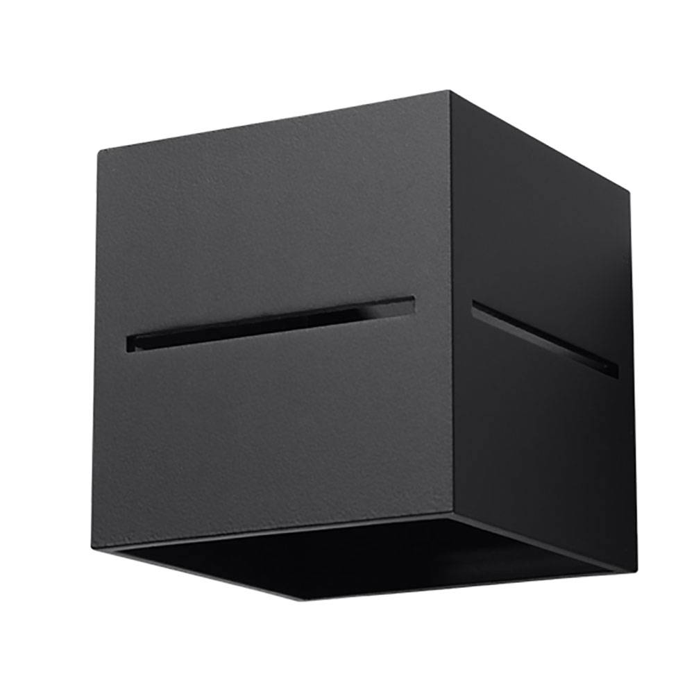 Wandlampe Würfel Design Wandleuchten Esszimmer Aluminium Spot UP DOWN Leuchte, schwarz, 1x G9, x H x T 10x12x10 cm, Wohnzimmer