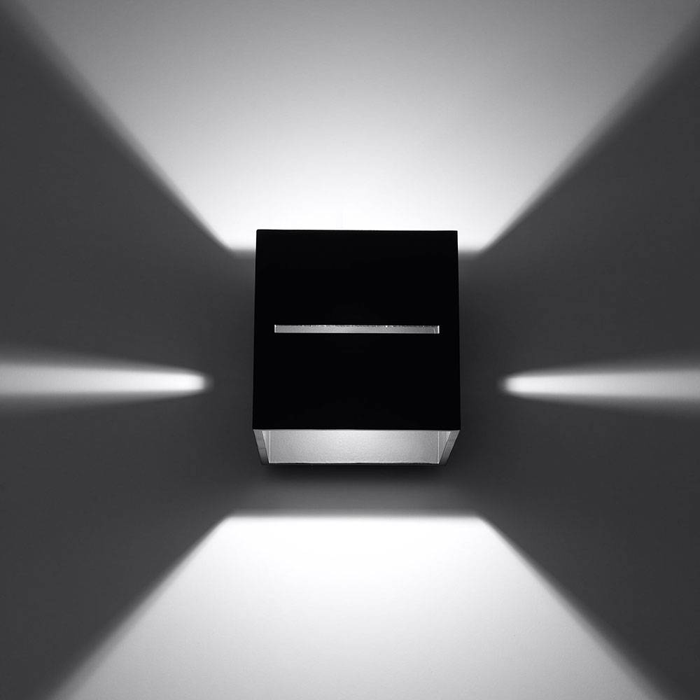 Wandlampe Würfel Design Wandleuchten Esszimmer Aluminium Spot UP DOWN Leuchte, schwarz, 1x G9, x H x T 10x12x10 cm, Wohnzimmer