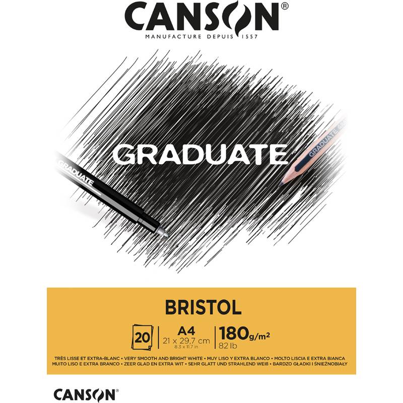 CANSON Studienblock GRADUATE BRISTOL, DIN A4