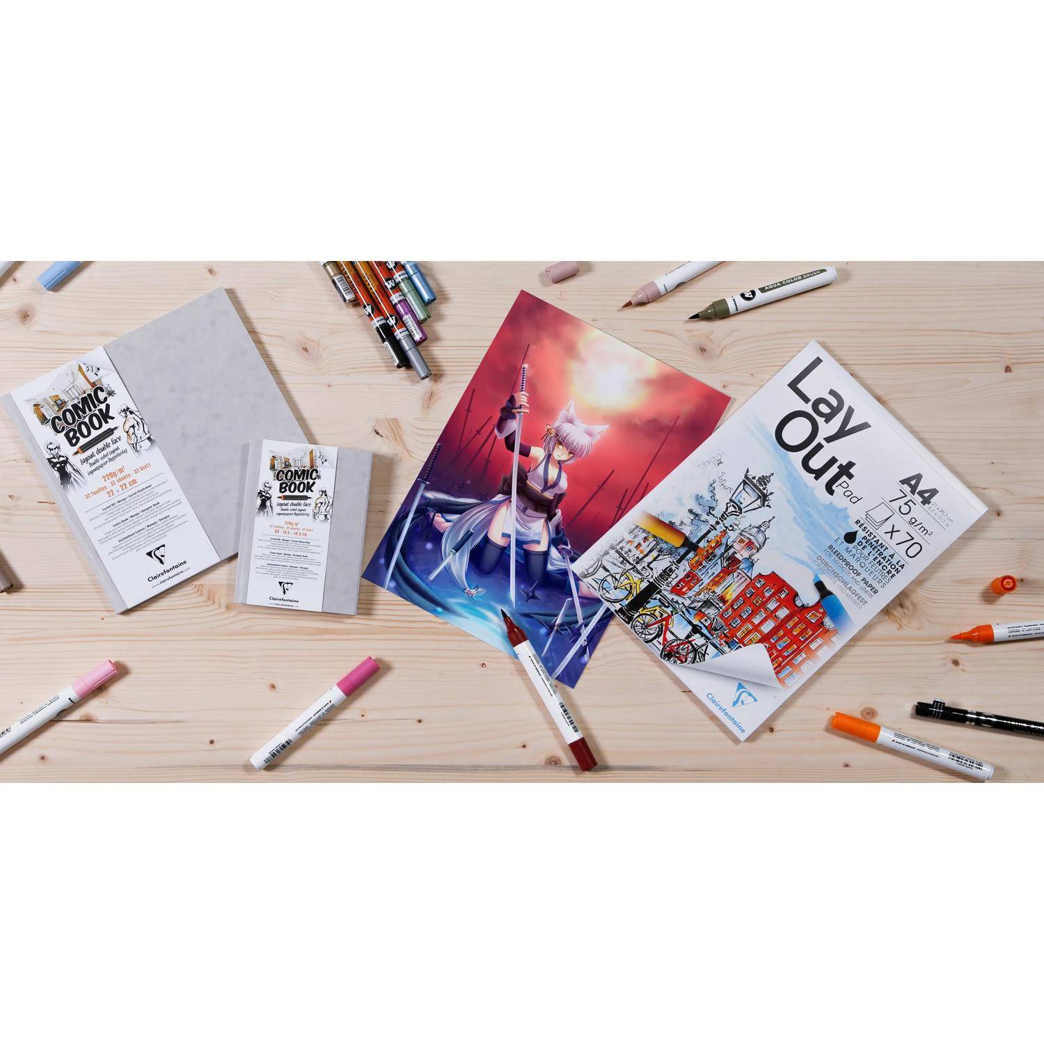 Clairefontaine Layoutblock geleimt A3, 70 Bl weiß 75g, für Alkoholmarker 96534C