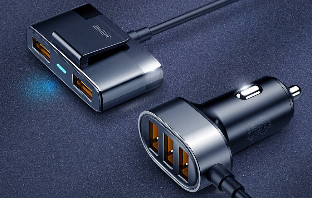 Joyroom JR-CL03 5-Port USB-Kfz-Ladegerät, 31W, 1,5m Kabel, 5x USB-A