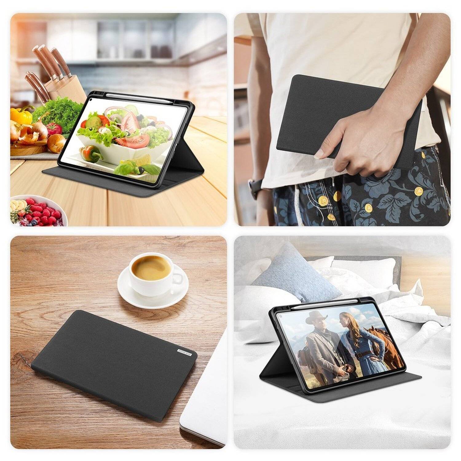 Dux Ducis Hartschale mit Smart Sleep und integrierter Standfunktion Schutz Hülle für HUAWEI MATEPAD Pro 10.8" Schwarz