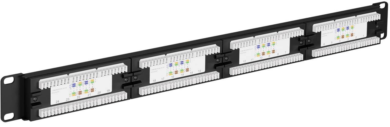 goobay Patch Panel Cat 6/UTP ungeschirmt 24 Port schwarz (Bulk)