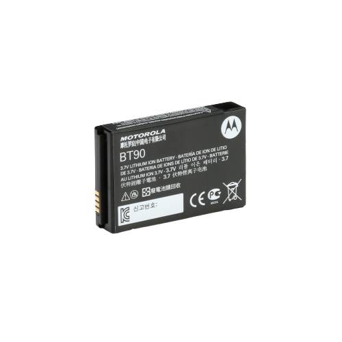 Eine schwarze Lithium-Ionen-Batterie mit der Bezeichnung „BT90