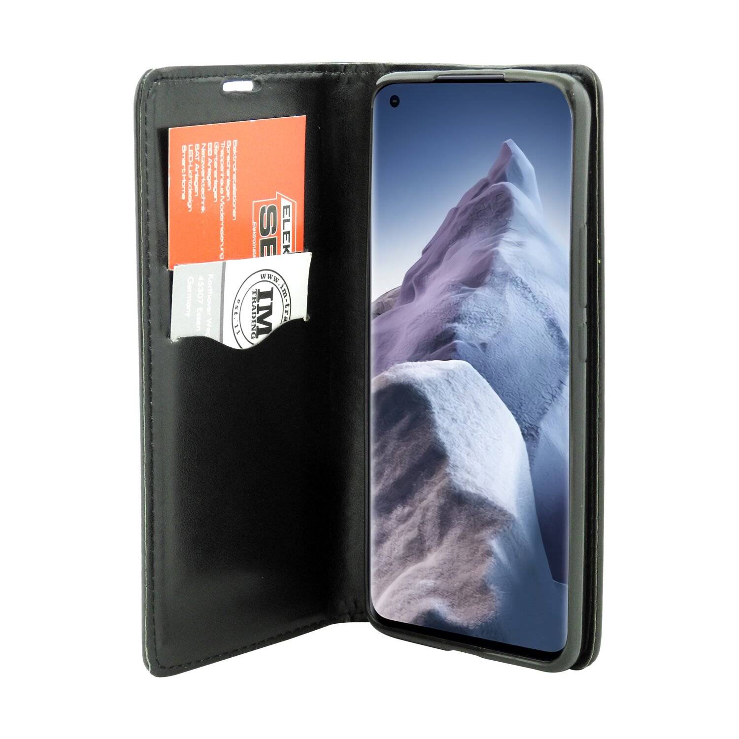 Buch Tasche "Smart" für XIAOMI MI 11 ULTRA Handy Hülle Brieftasche Schutzhülle mit Standfunktion, Kartenfach Schwarz