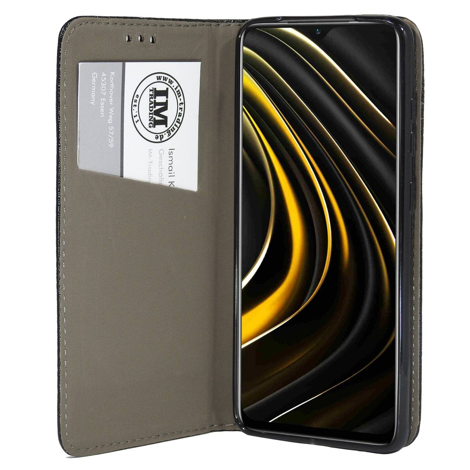 Buch Tasche "Smart" für XIAOMI POCO M3 Handy Hülle Etui Brieftasche Schutzhülle mit Standfunktion, Kartenfach Schwarz