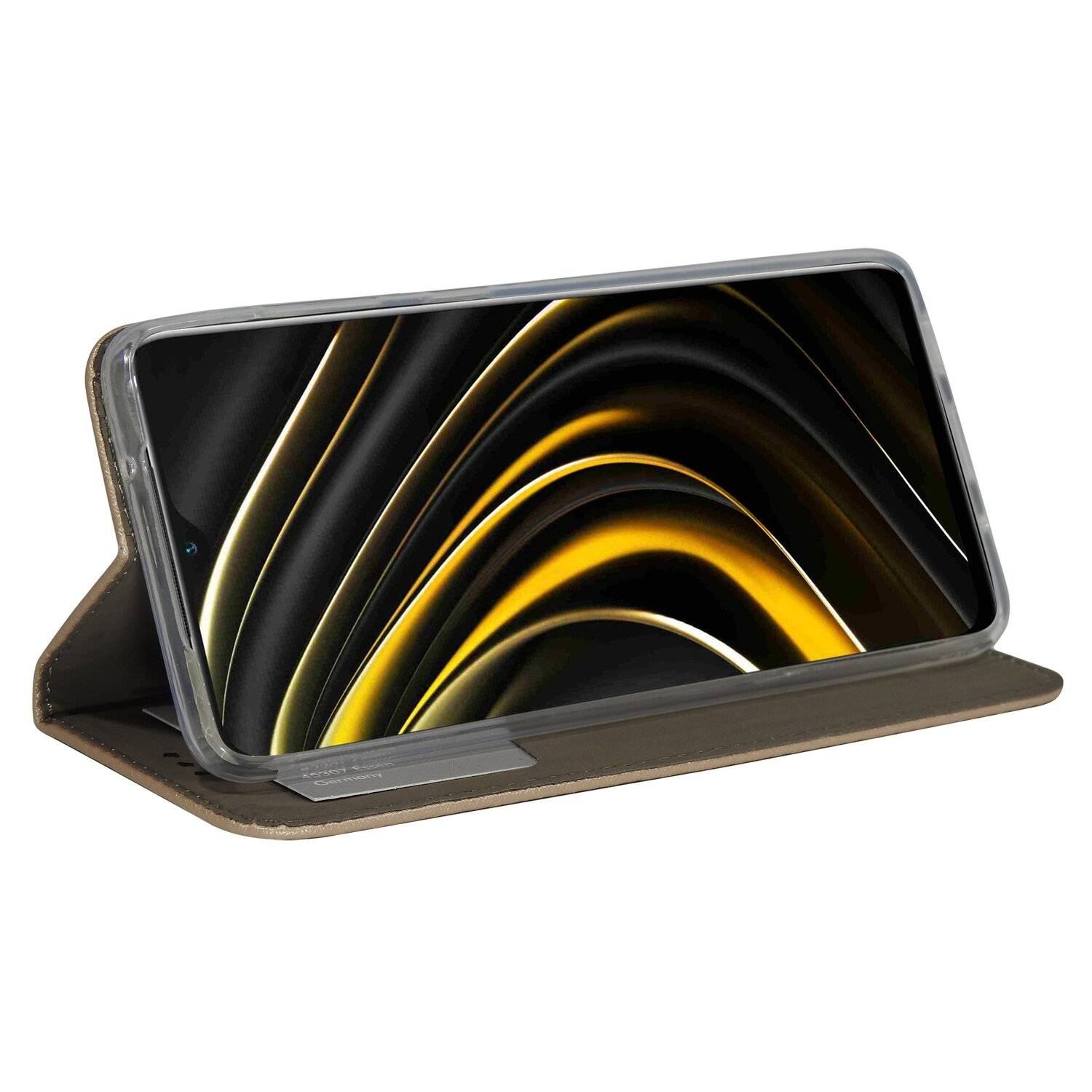 Buch Tasche "Smart" für XIAOMI POCO M3 Handy Hülle Etui Brieftasche Schutzhülle mit Standfunktion, Kartenfach Gold