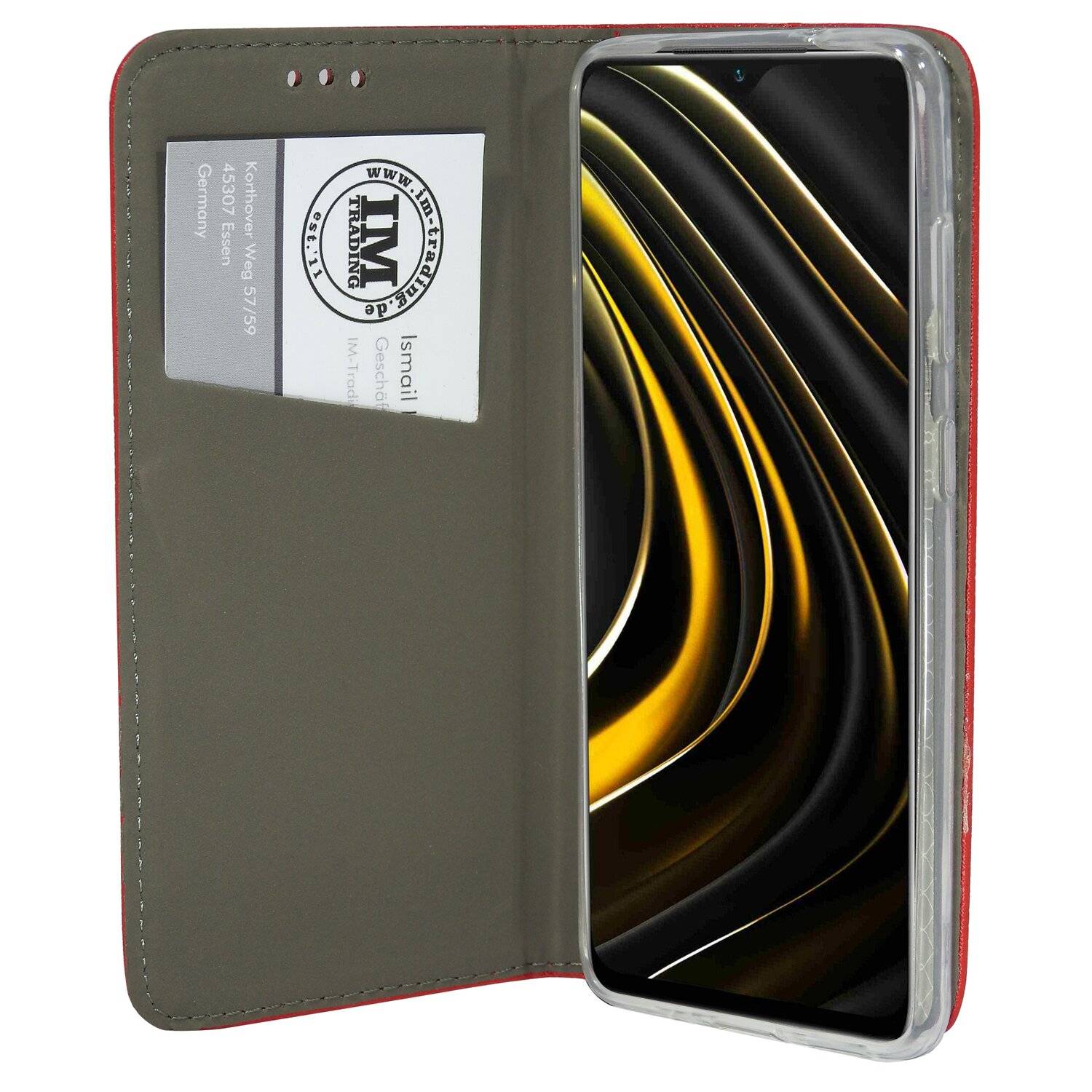 Buch Tasche "Smart" für XIAOMI POCO M3 Handy Hülle Etui Brieftasche Schutzhülle mit Standfunktion, Kartenfach Rot