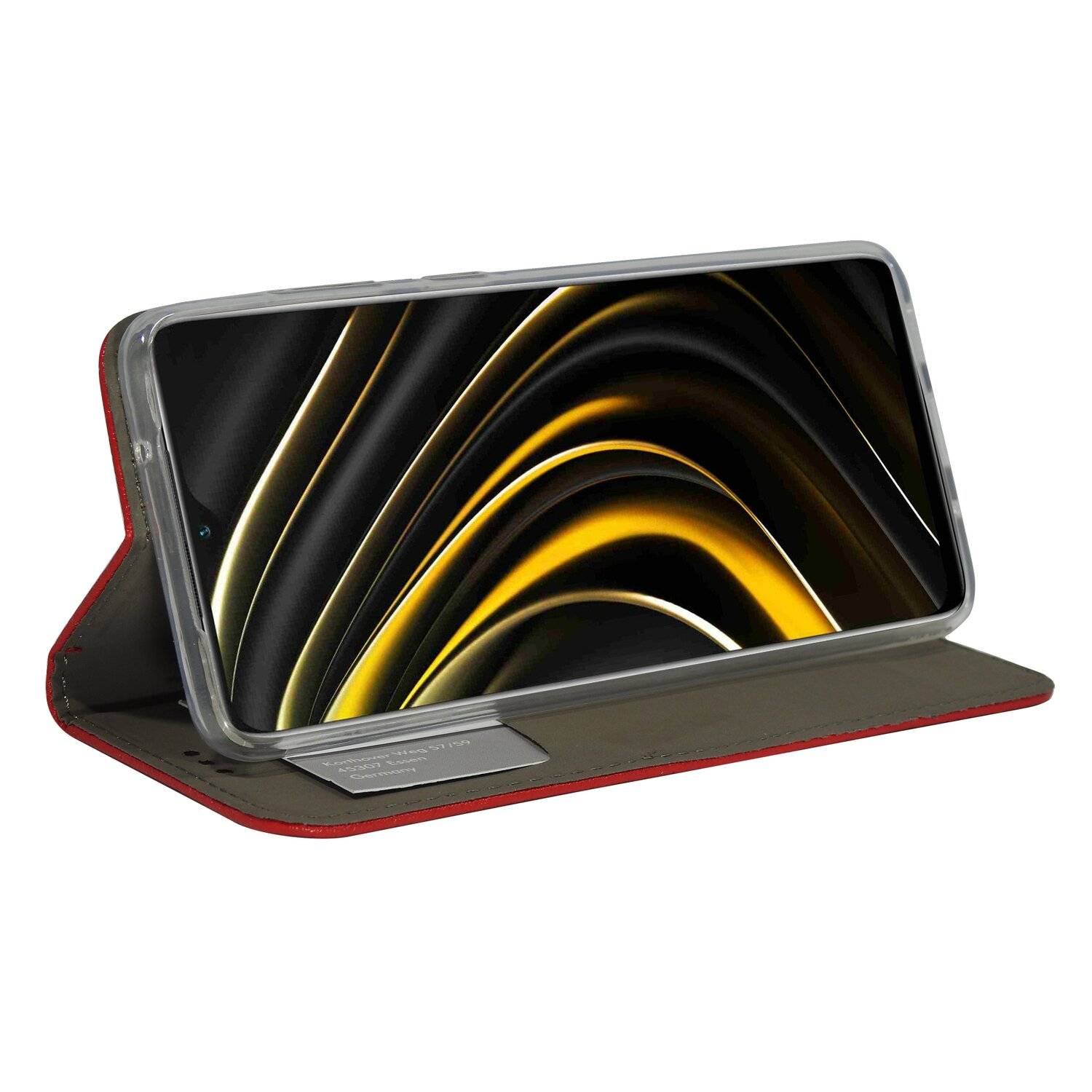 Buch Tasche "Smart" für XIAOMI POCO M3 Handy Hülle Etui Brieftasche Schutzhülle mit Standfunktion, Kartenfach Rot
