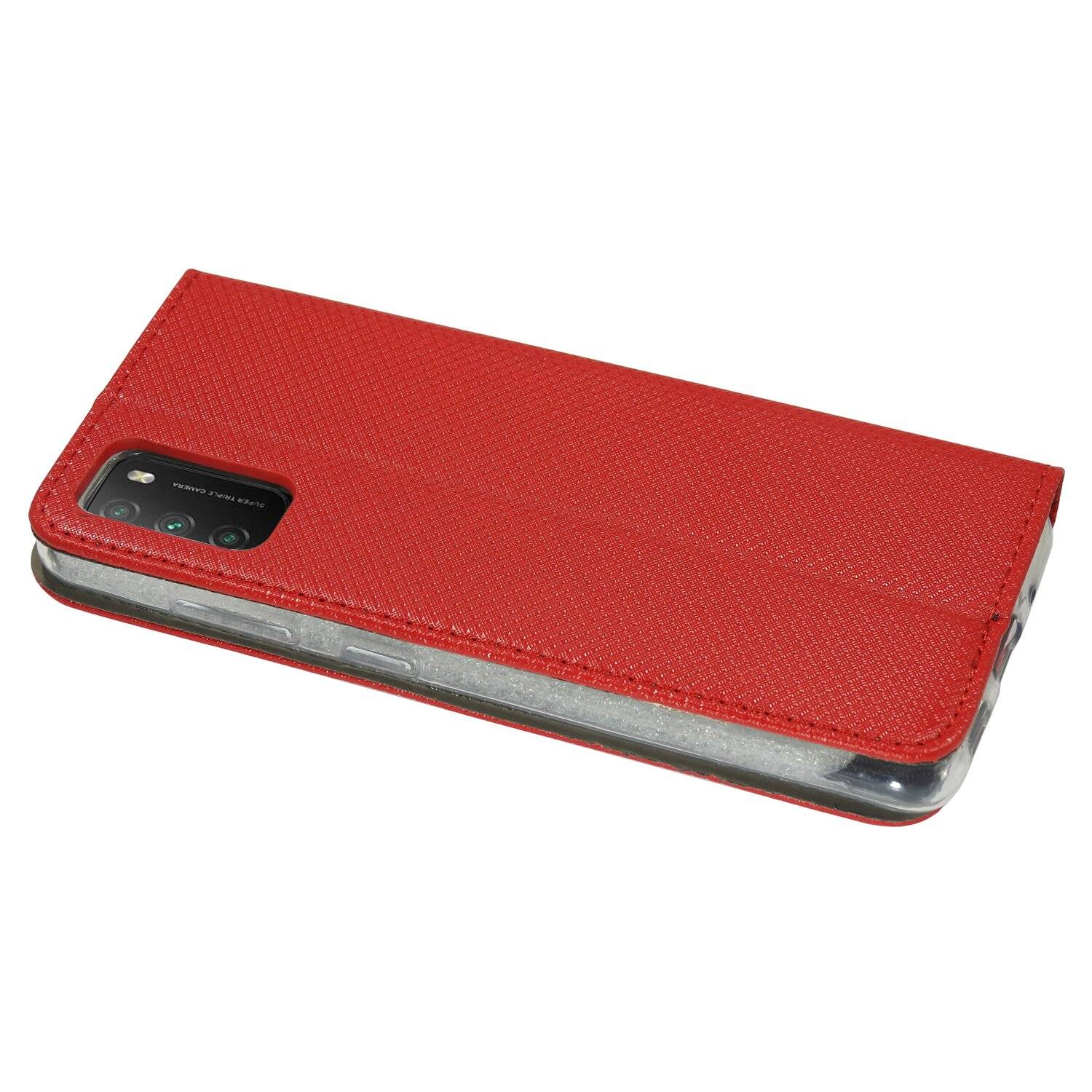 Buch Tasche "Smart" für XIAOMI POCO M3 Handy Hülle Etui Brieftasche Schutzhülle mit Standfunktion, Kartenfach Rot