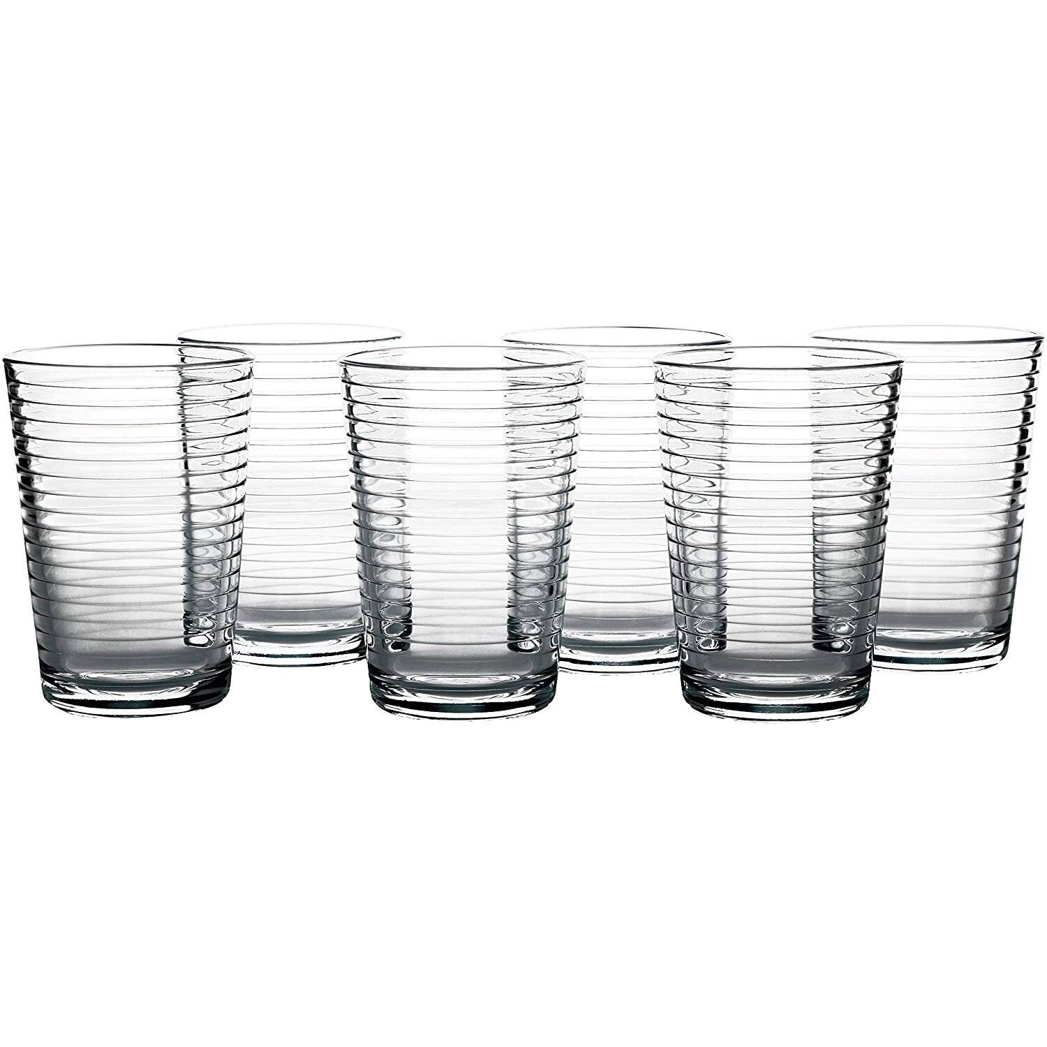 Pasabahce 52752 Doro Wasserglas 210 ml 6er-Set Trinkgläser Gläserset mit Grooved Effekt