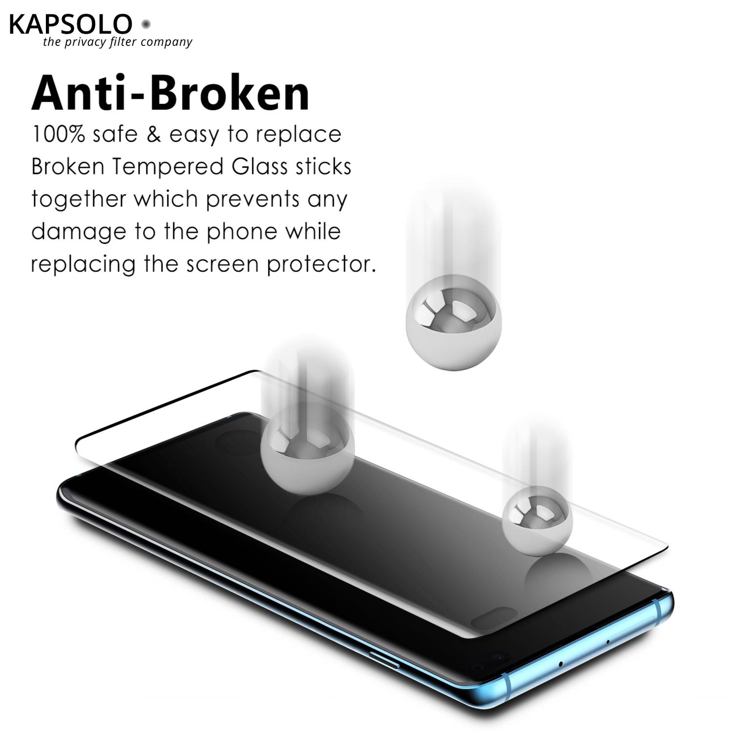 KAPSOLO Displayschutzglas, vollflächiges Displayschutz mit abgerundete Kanten, Temperglas, 3D schutzglas für samsung gal