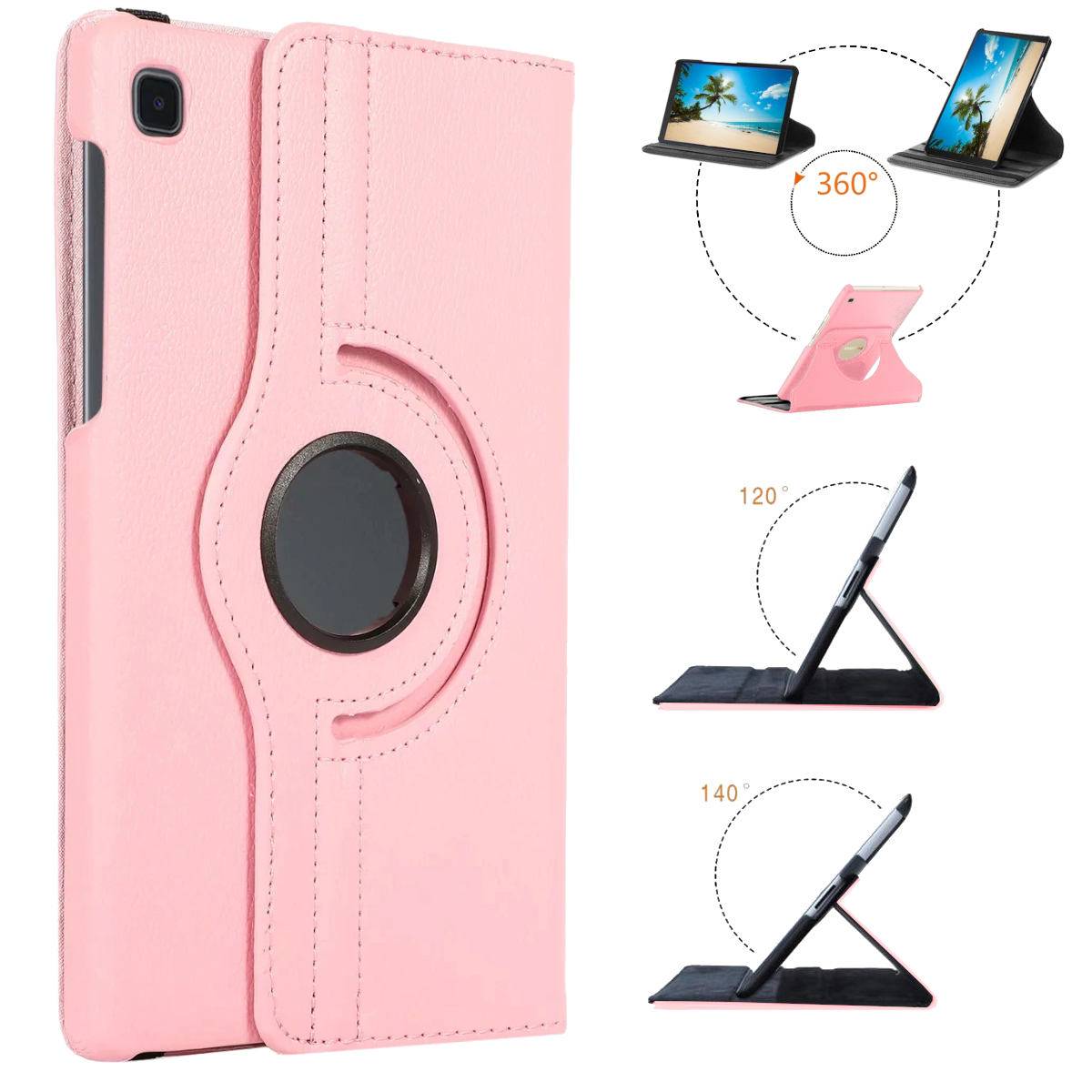Für Samsung Galaxy Tab A7 Lite 2021 8.7 360 Grad Rotation Tablet Tasche Hülle Case Cover Etui Schutz Rosa Neu