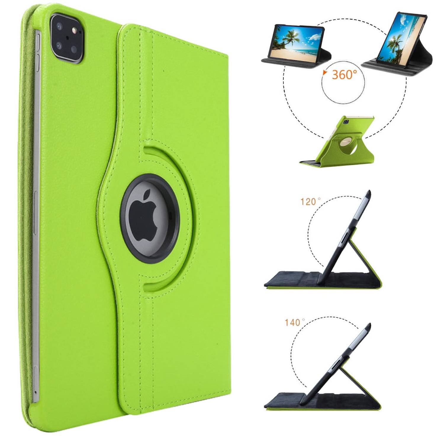 Für Apple iPad Air 11 2025 / 2024 / Pro 11.0 2022 360 Grad Tablet Tasche Grün