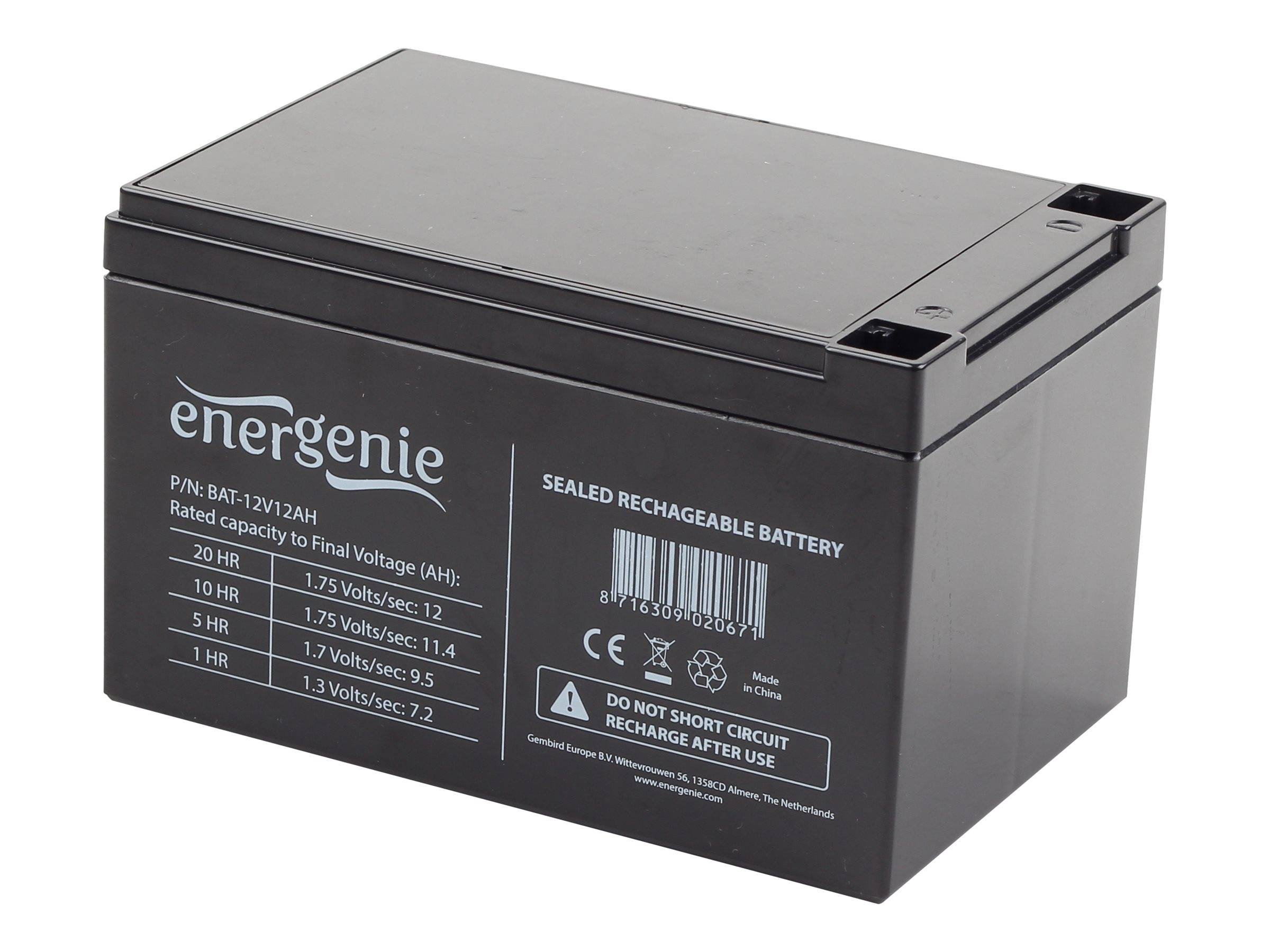 Gembird EnerGenie BAT-12V12AH - USV-Akku - 1 x Batterie