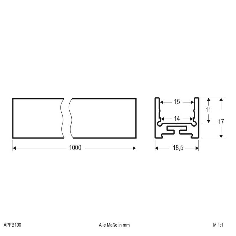 EVN Lichttechnik Aluminium Profil APFB100