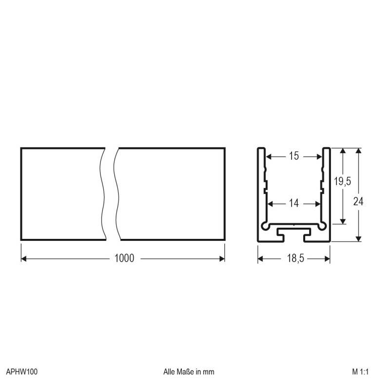 EVN Lichttechnik Aluminium-Profil APHW100
