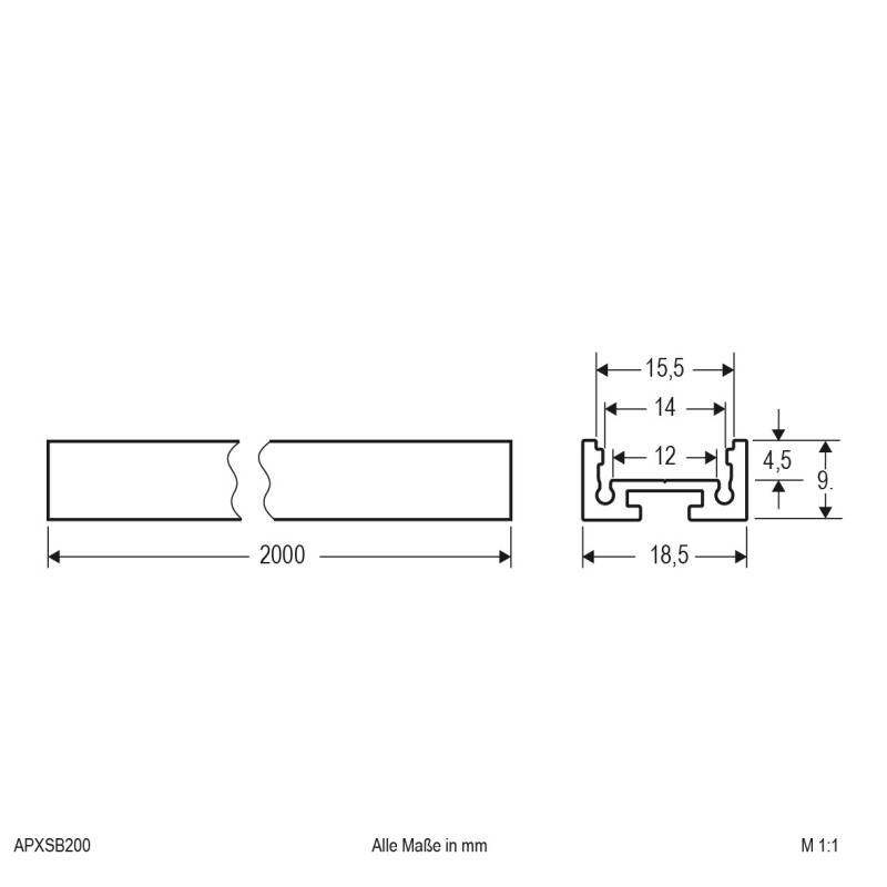 30 Stück EVN Lichttechnik Aluminium Profil APXSB200