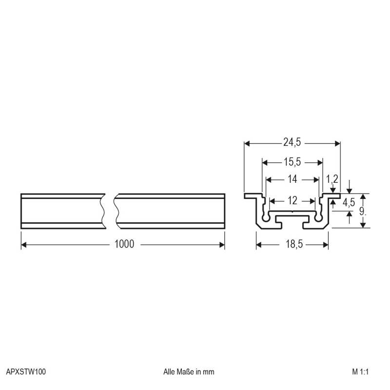 EVN Lichttechnik Aluminium Profil APXSTW100