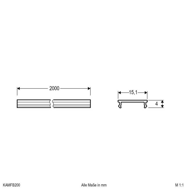 14 Stück EVN Lichttechnik Abdeckung für Alu-Profil KAMFB200