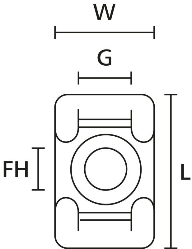 HellermannTyton Befestigungssockel MCKR6G5-PA66MP+ BU