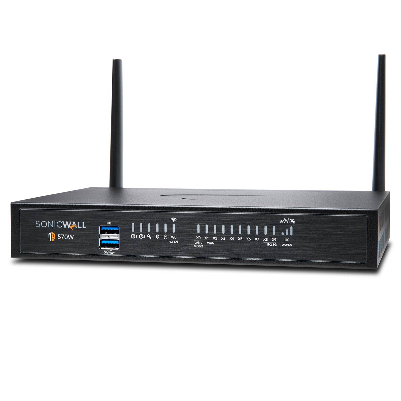 SonicWall TZ 570 Wireless Firewall TotalSecure Essential Edition, 3 Jahre („3 & Free“ Promo)