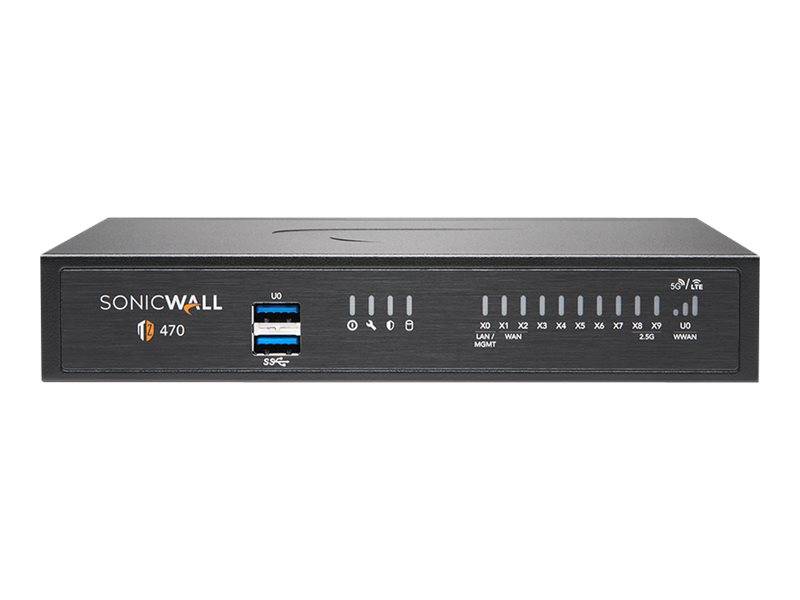 SonicWall TZ470 - Advanced Edition - Sicherheitsgerät - GigE, 2.5 GigE - onicWALL Secure Upgrade Plus Programm (2 Jahre Option)
