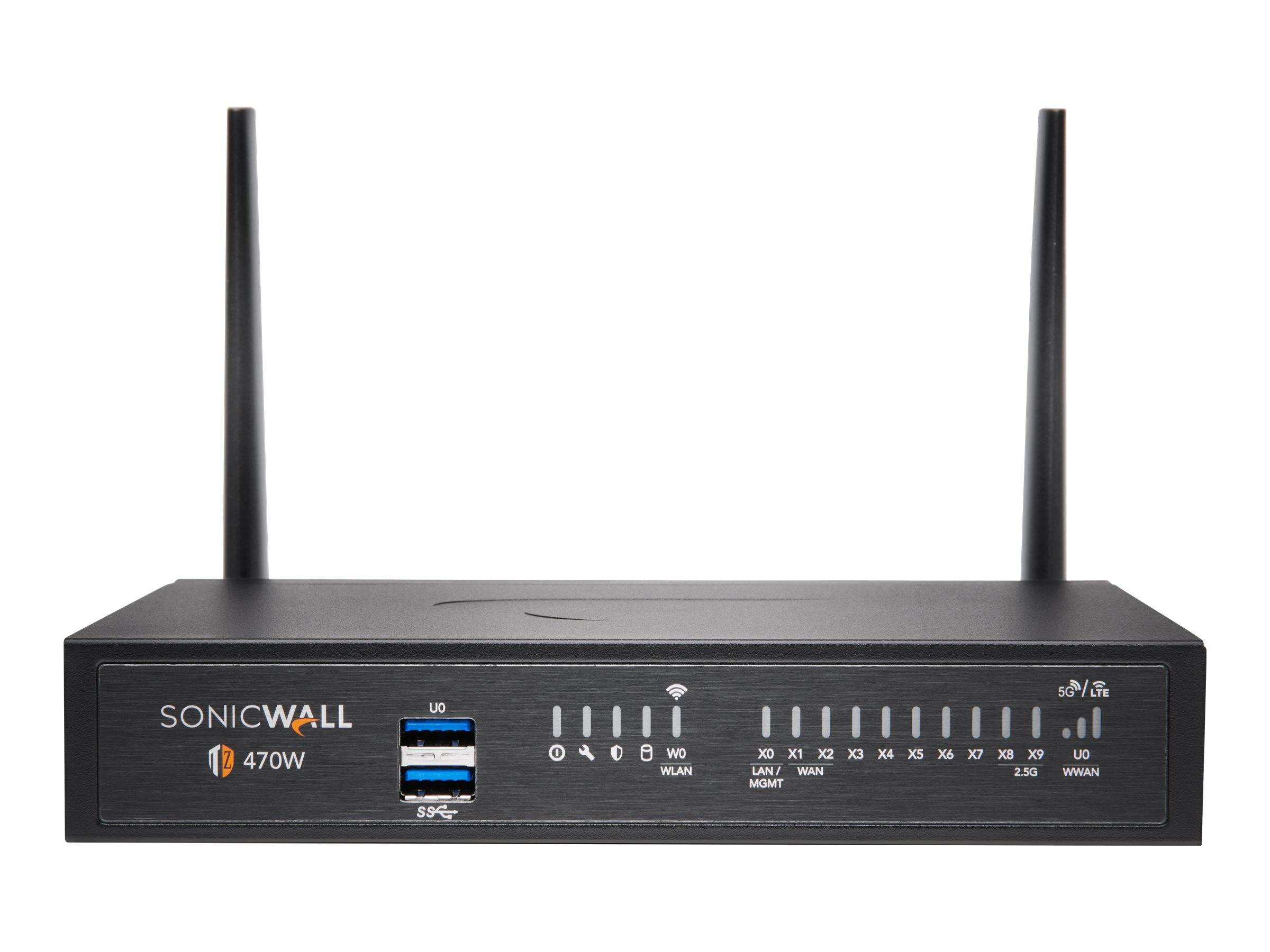 SonicWall TZ470W - Advanced Edition - Sicherheitsgerät - GigE, 2.5 GigE, 802.11ac Wave 2 - Wi-Fi 5 - 2.4 GHz, 5 GHz - onicWALL Secure Upgrade Plus