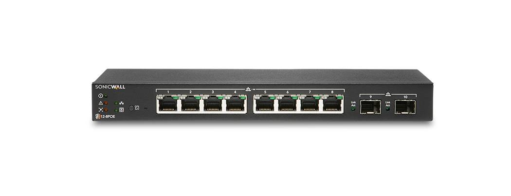 SonicWall Switch SWS12-8 - Switch - managed - 8 x 10/100/1000 + 2 x Gigabit SFP