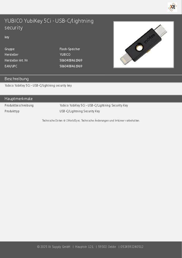 YUBICO YubiKey 5Ci - USB-C/lightning security - key