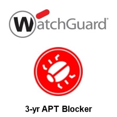WatchGuard-Logo über einem roten Sicherheitsabzeichen mit einem Fehler-Symbol und dem Text „3-yr APT Blocker