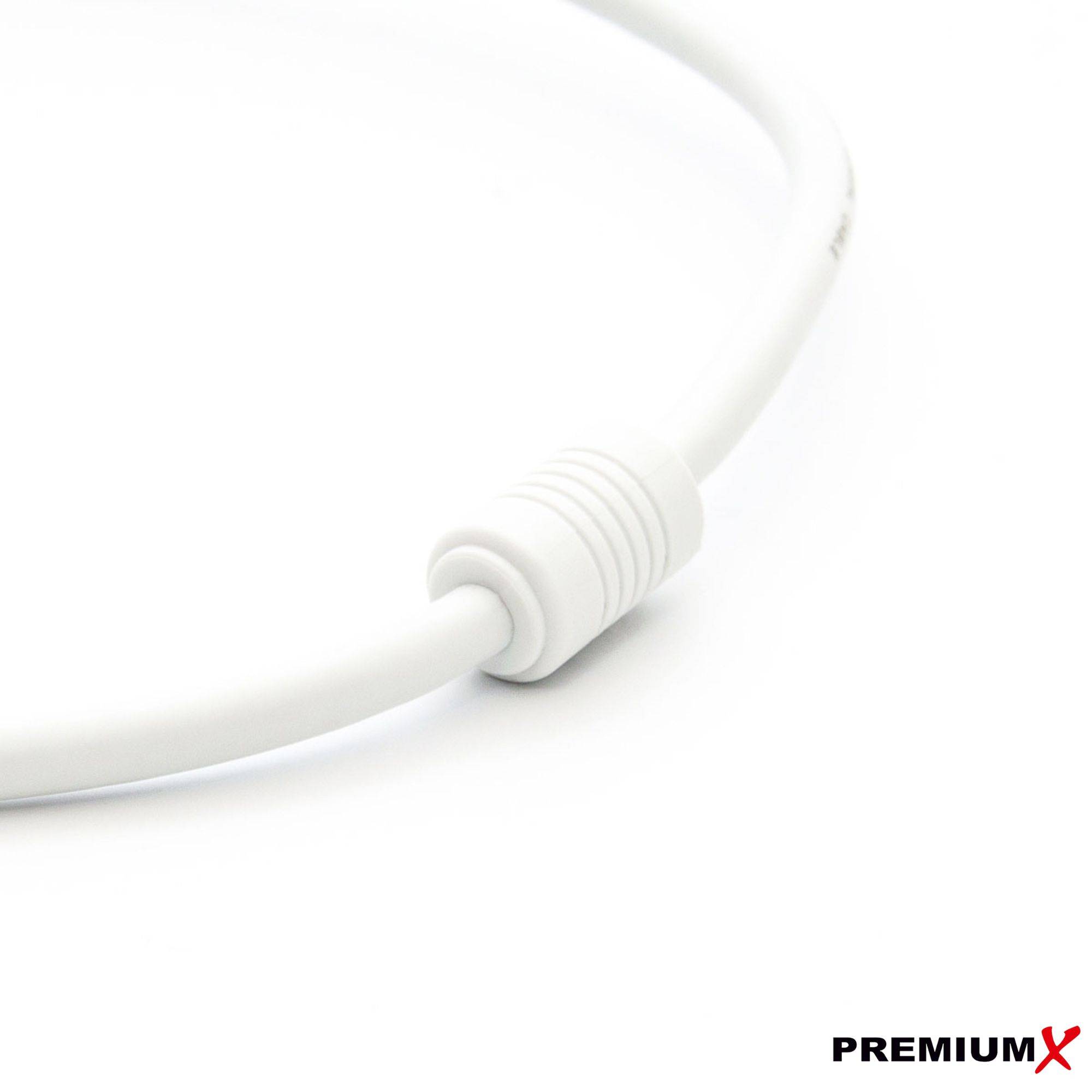 PremiumX 12,5m Antennenkabel TV Anschlusskabel HDTV Full HD, 4K Koaxial-Kabel - Vollmetall-Stecker auf IEC-Buchse für digitales Fernsehen und Radio