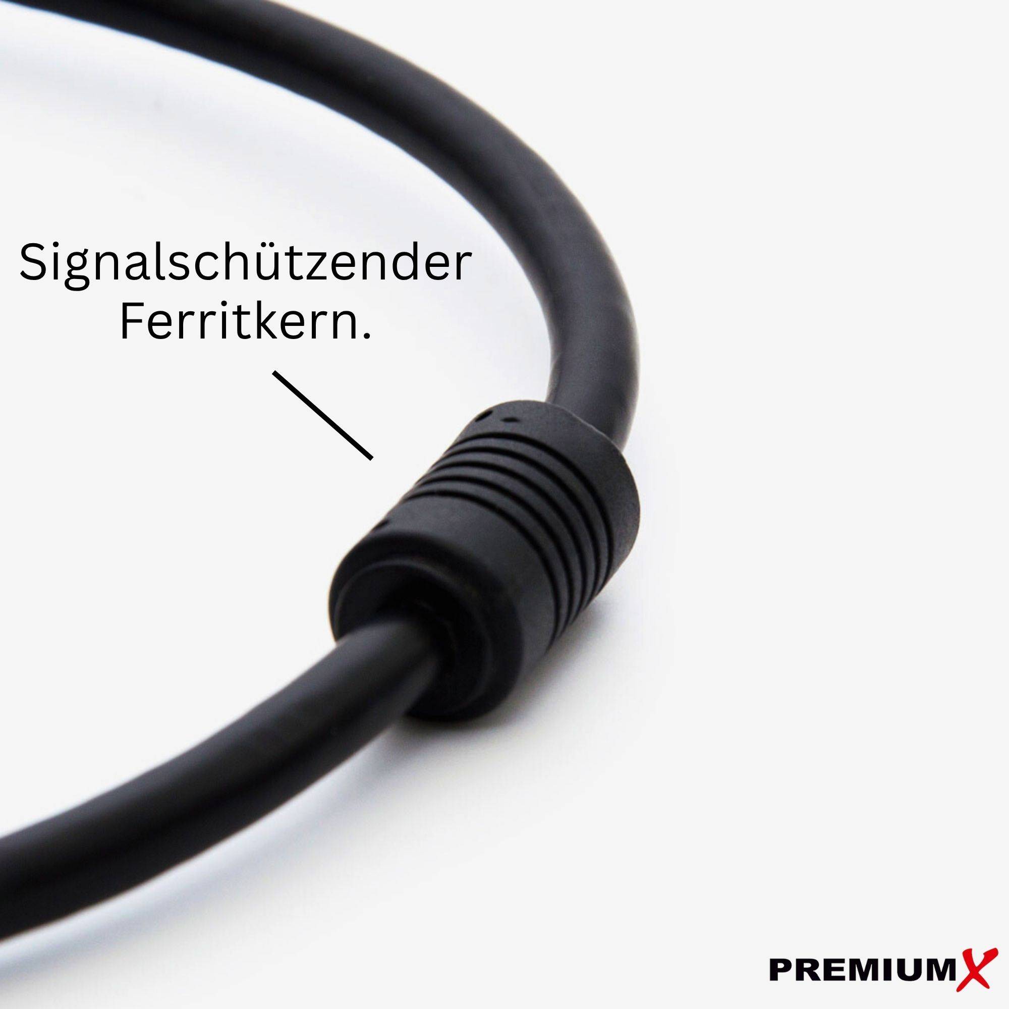 PremiumX 12,5m Antennenkabel TV Anschlusskabel HDTV Full HD, 4K Koaxial-Kabel - Vollmetall-Stecker auf IEC-Buchse für digitales Fernsehen und Radio