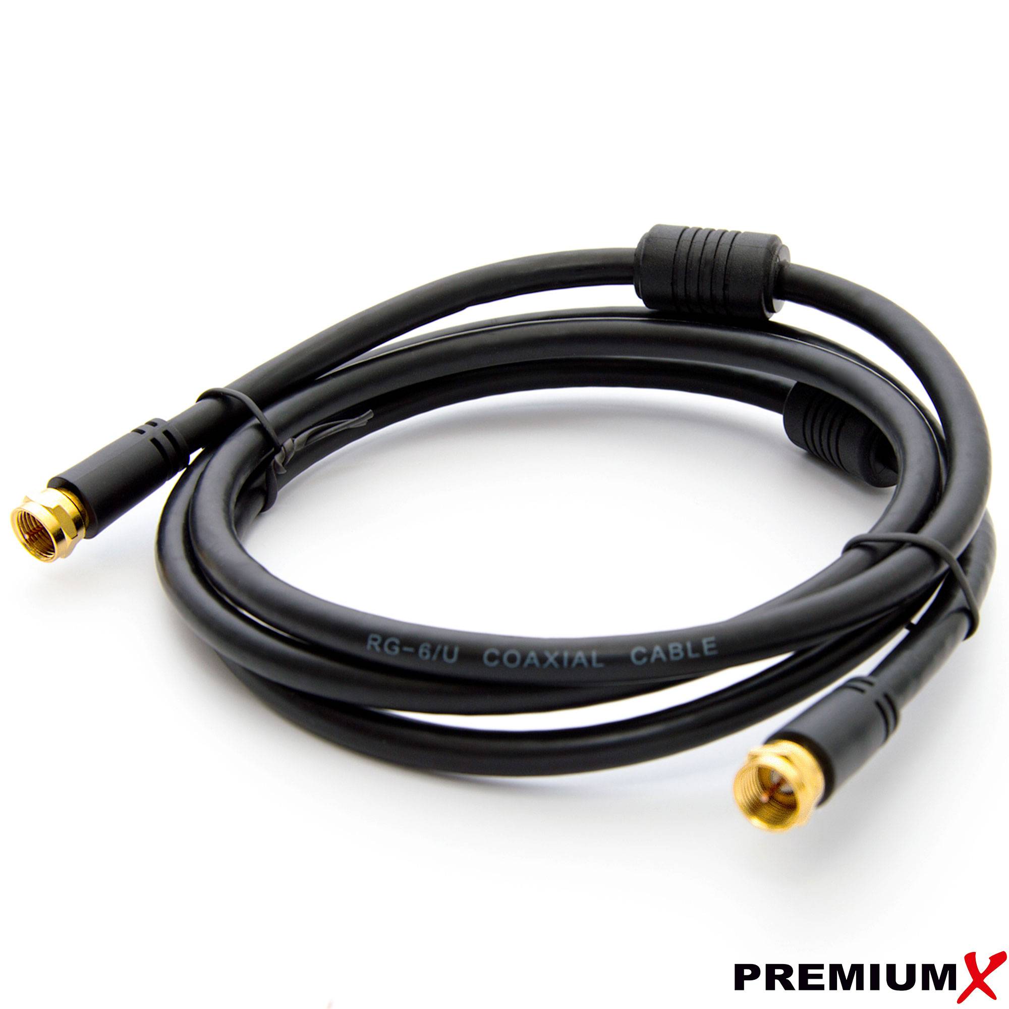 Premium X 2,5m Basic-Line TV Koaxialkabel mit Vollmetallstecker – doppelt geschirmt >110dB Digitales SAT Anschlusskabel - Antennenkabel Schwarz |HDT