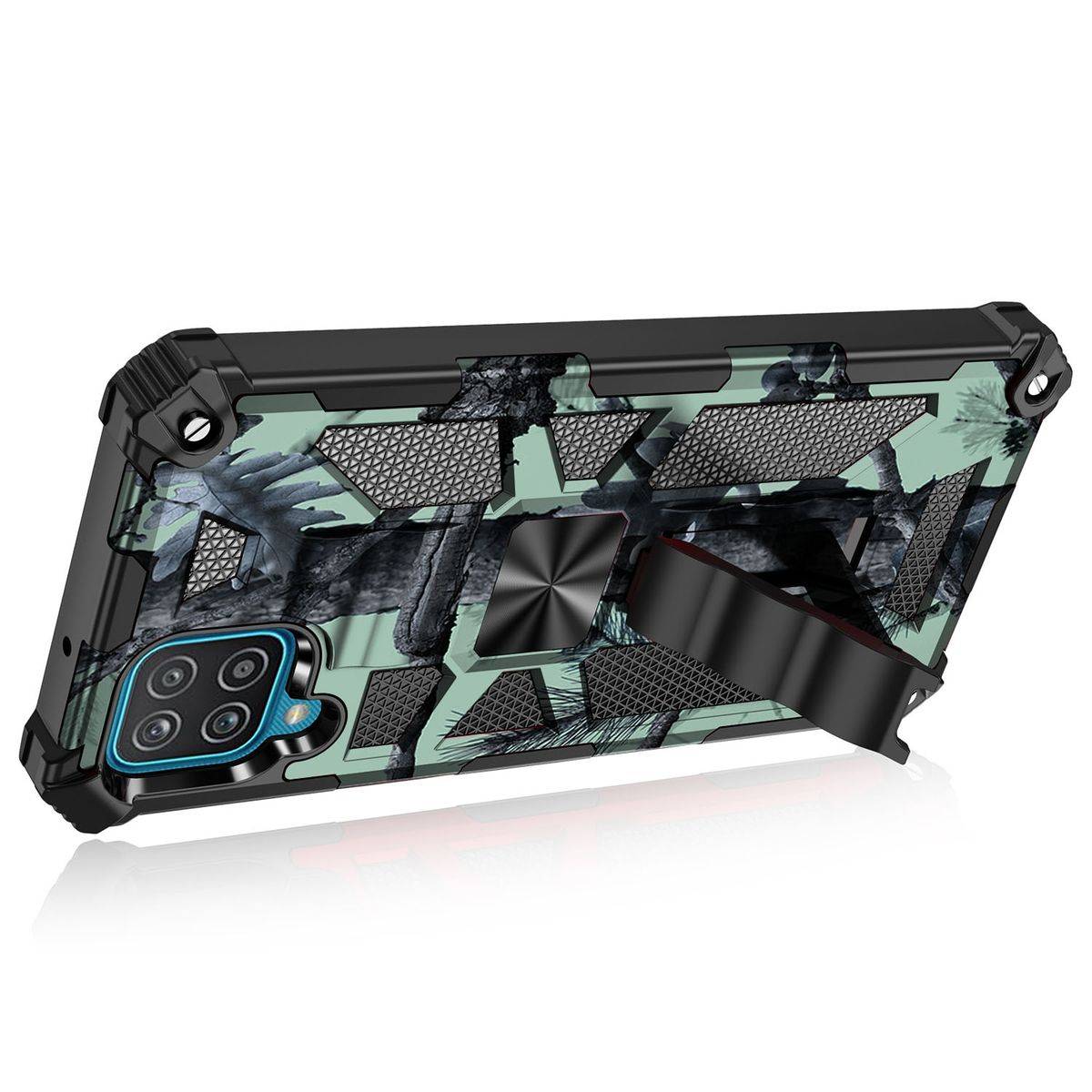 Für Samsung Galaxy A42 Camouflage Shockproof Armor TPU Schutz Tasche Hülle Cover Hellgrün