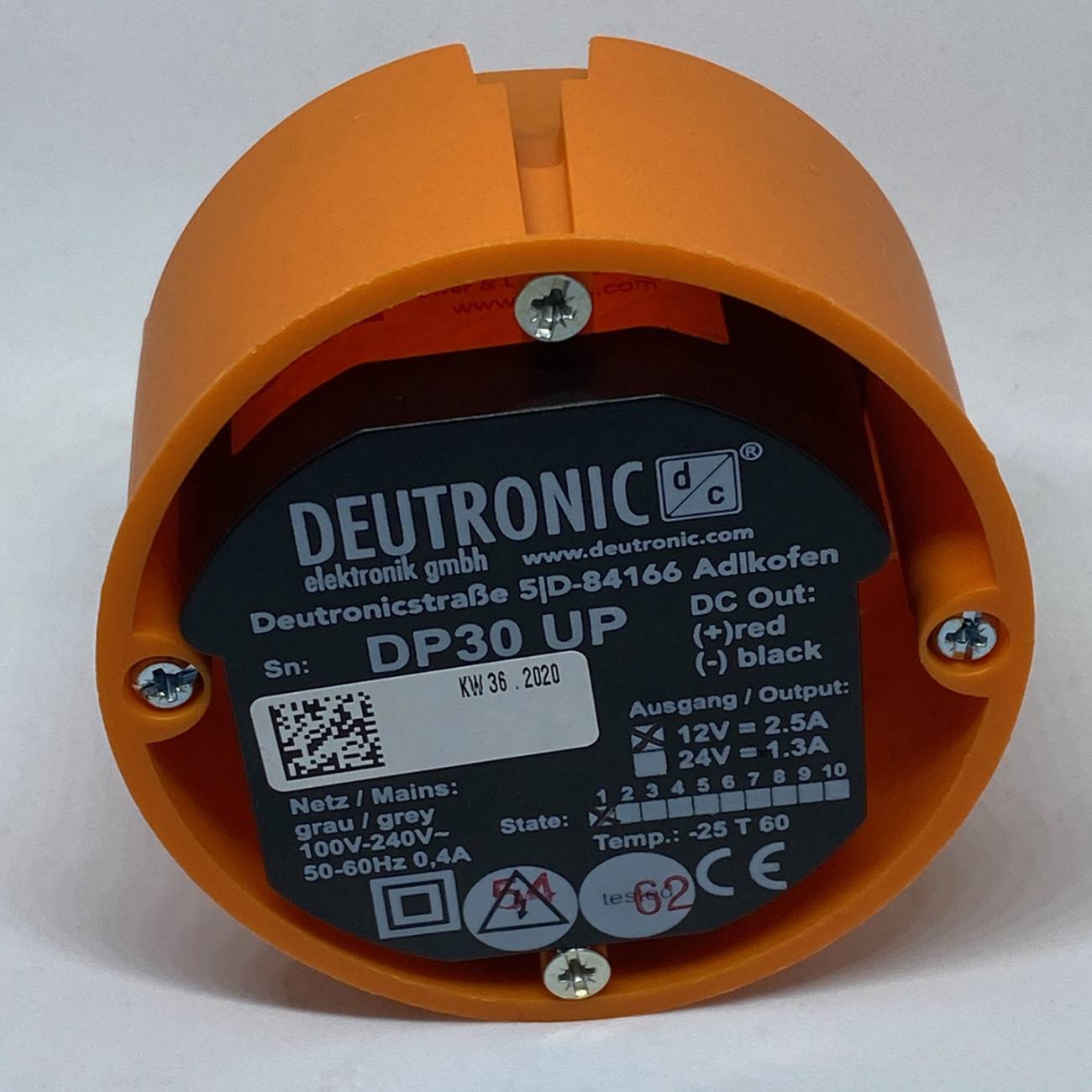 Deutronic Unterputz Netzteil 24V DP30UP-24 24V / 1,25A