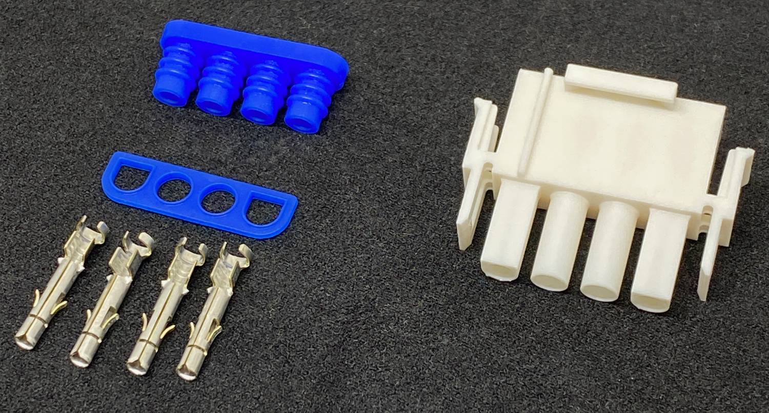 Mate-N-Lok Stecker Set 4Pol. mit Dichtung