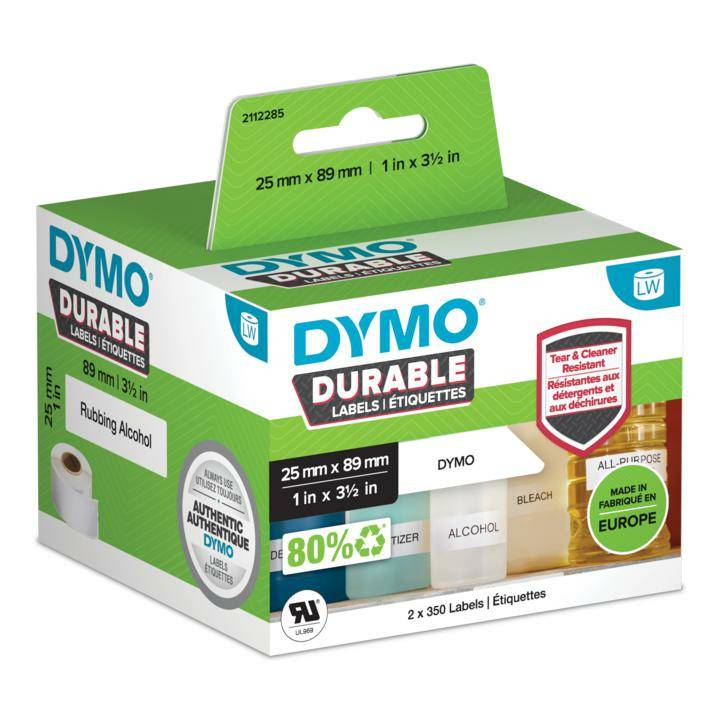 DYMO LabelWriter - Polypropylen (PP) - stark klebend - 89 x 25 mm 700 Etikett(en) (2 Rolle(n)
