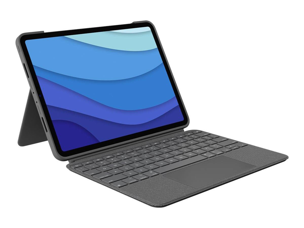 Logitech Combo Touch - Tastatur und Foliohülle - mit Trackpad - hintergrundbeleuchtet - Apple Smart connector - QWERTY - Pan-Nordic - Oxford Gray