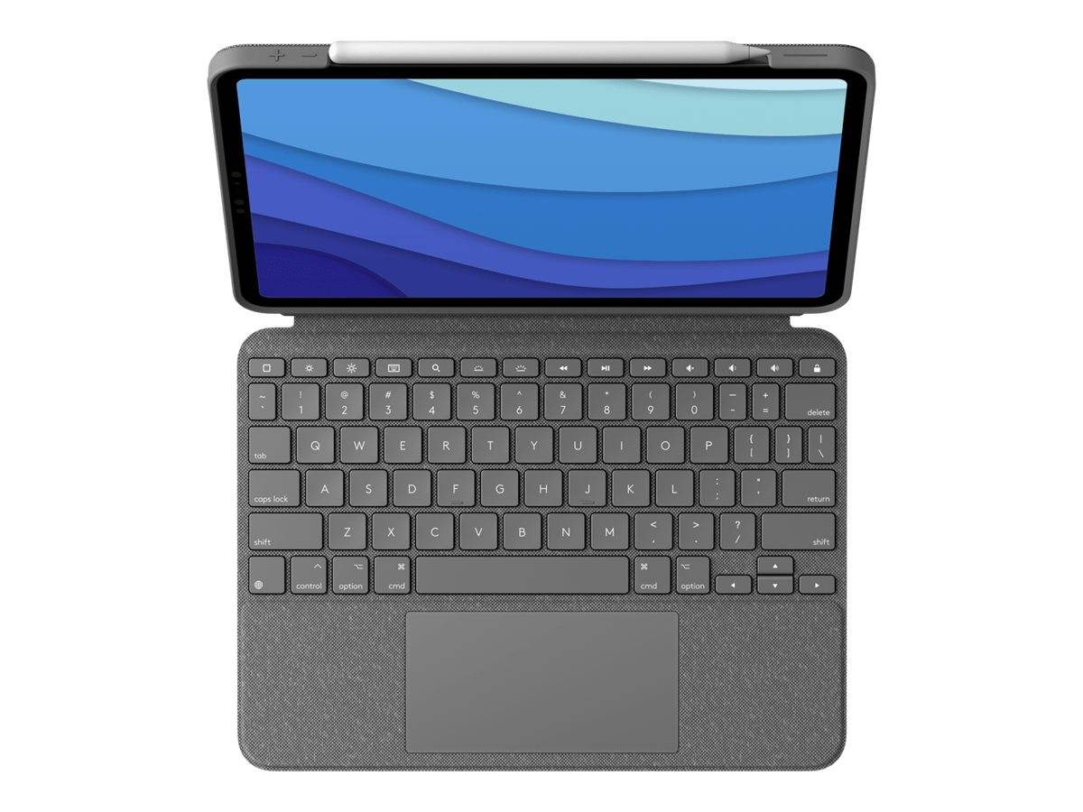 Logitech Combo Touch - Tastatur und Foliohülle - mit Trackpad - hintergrundbeleuchtet - Apple Smart connector - QWERTY - Pan-Nordic - Oxford Gray
