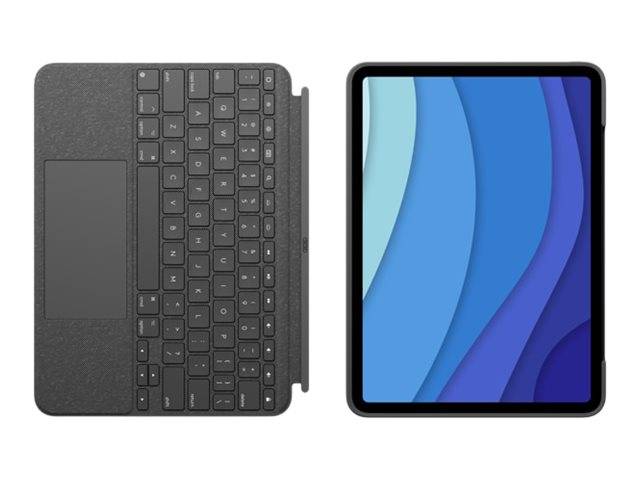 Logitech Combo Touch - Tastatur und Foliohülle - mit Trackpad - hintergrundbeleuchtet - Apple Smart connector - QWERTY - Pan-Nordic - Oxford Gray