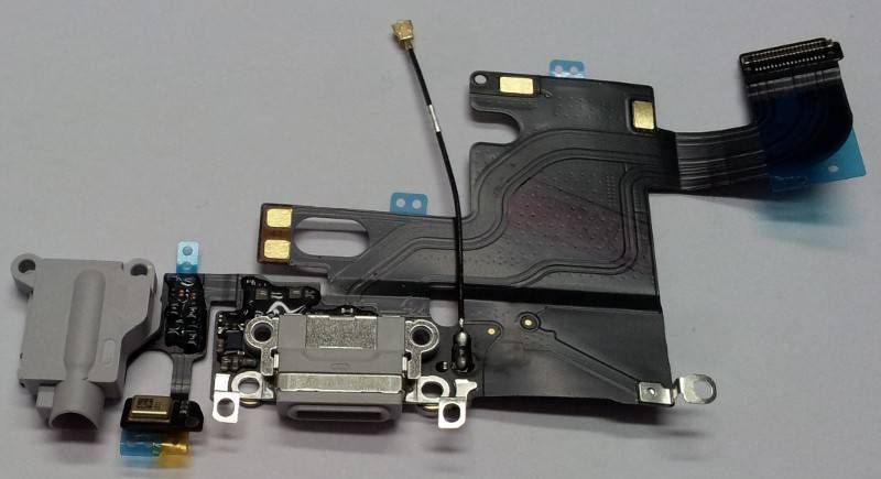 Docking port mit Kopfhörerbuchse und Flexkabel für iPhone 6 weiß