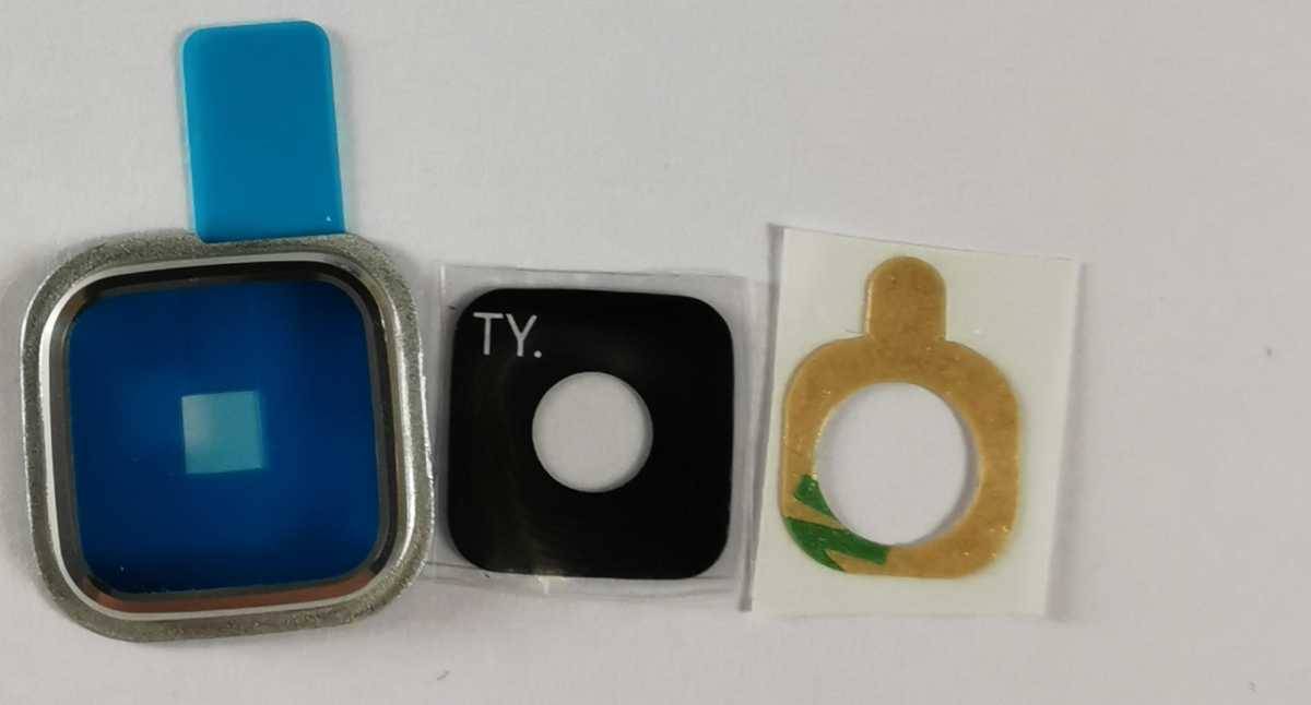 Kamera Linse weiss mit Rahmen, Abdeckung und Klebepad für SAMSUNG GALAXY S5 G900F